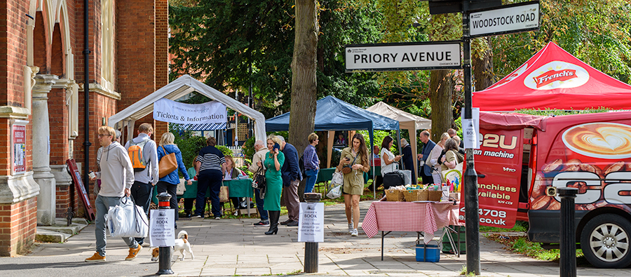 Summer afternoon at the annual Chiswick Book Festival in West London.