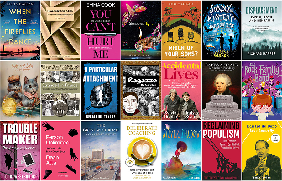 Covers of the books to be featured at the 10 September Local Authors Showcase a the 2025 Chiswick Book Festival.