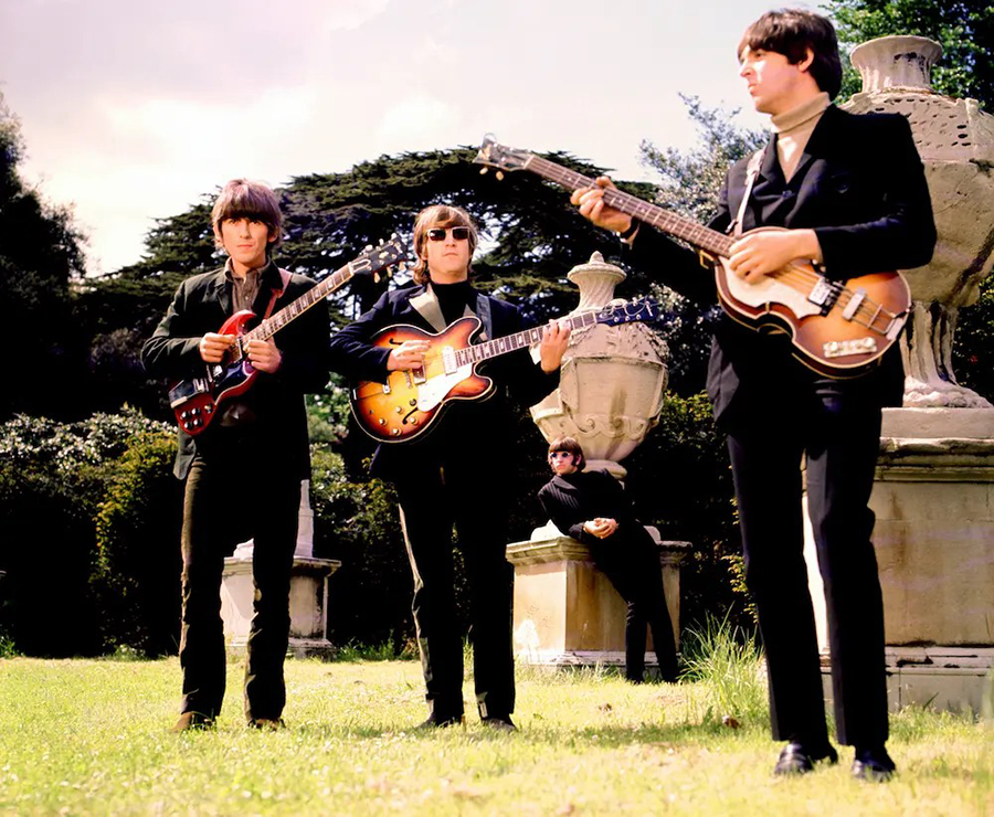 The Beatles perform at Chiswick House. Photo by Robert Whitaker, courtesy of Chiswick House and Gardens Trust