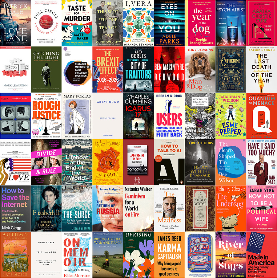 Mosaic of books to be featured at the 2026 Chiswick Book Festival