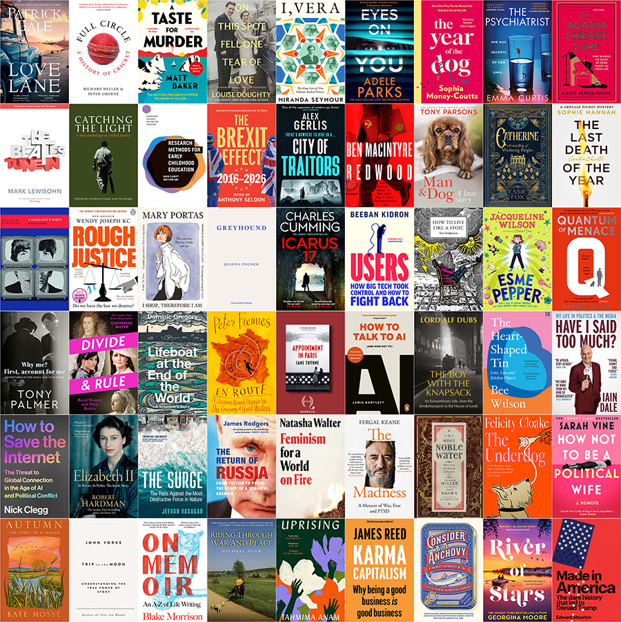 Mosaic of books to be featured at the 2026 Chiswick Book Festival